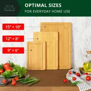 3pcs set chopping board cutting boards for kitchen bamboo chopping board set cutting boards with juice grooves thick chopping board for meat veggies kitchen gadgets gift details 0