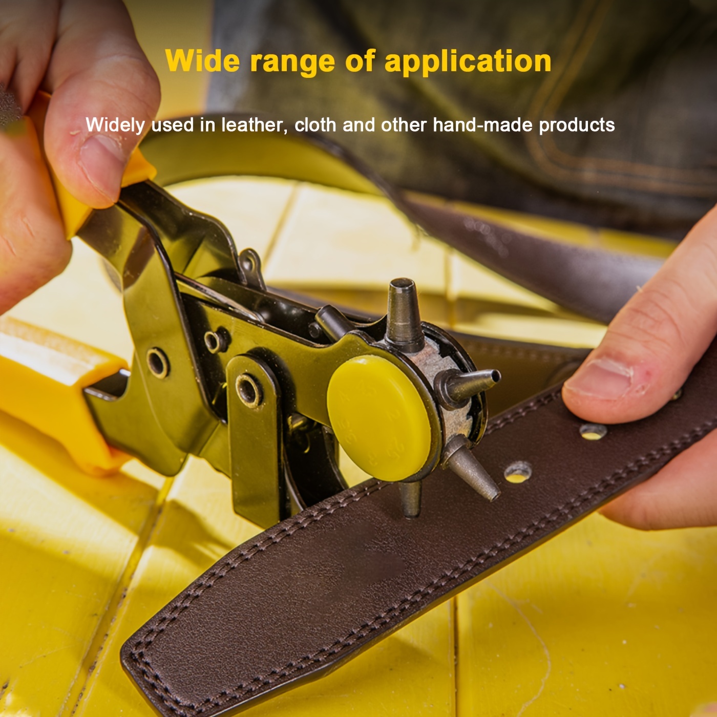 1pc Revolving Leather Punch Plier Punch Hole Tool Puncher For Belt Saddle  Watch Bands Strap Shoe Fabric Paper Working Leathercraft
