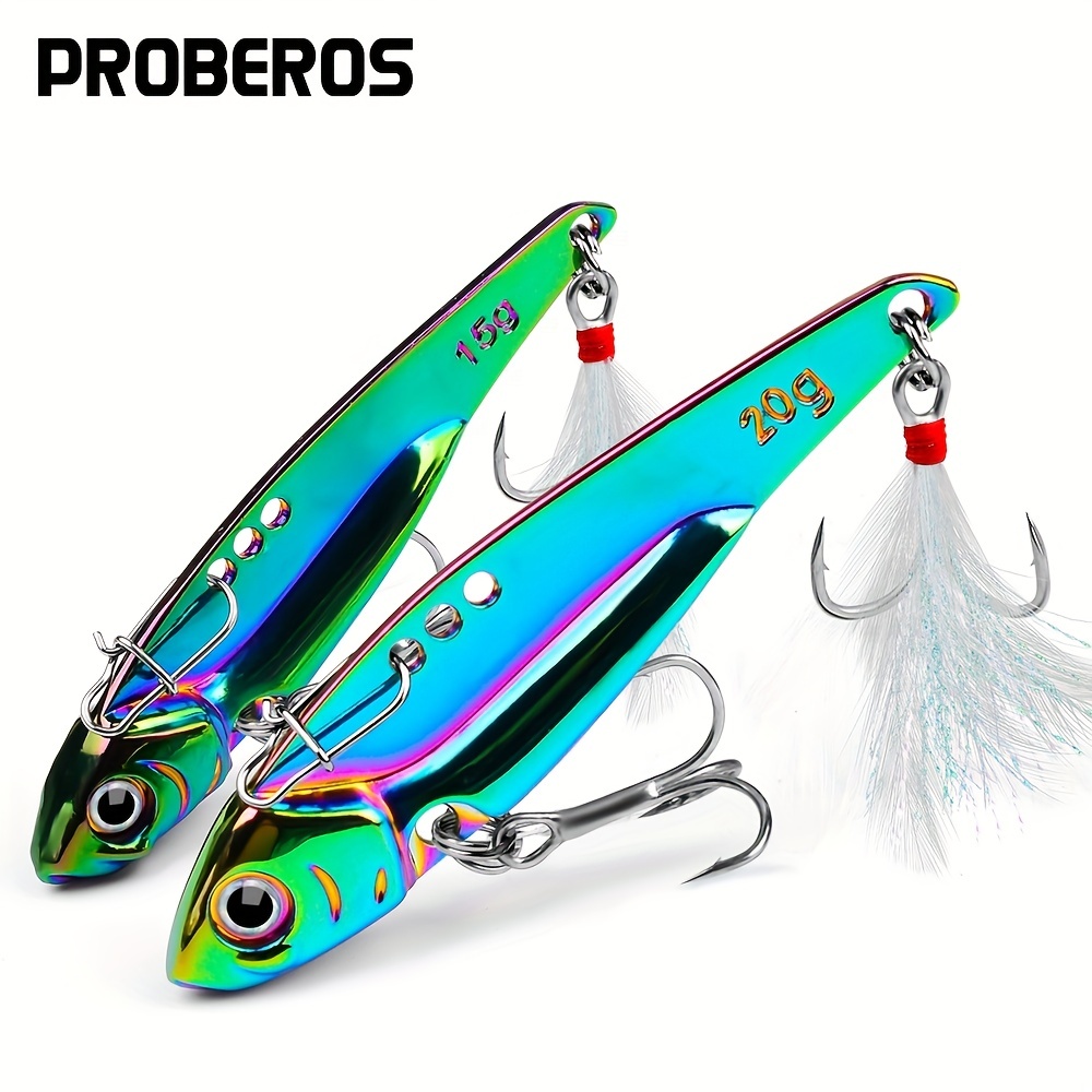 1PCS Colorful Vibration Sequin 5g-20g Long Casting VIB Fishing Lure -  Artificial Bass Bait Sinking Spinner Spoon Swimbait