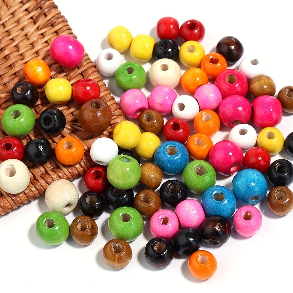 100pcs Mixed Large Hole Wooden-Beads Jewelry Crafts For DIY Jewelry Making  New