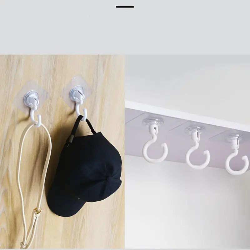 Transparent Wall Hooks Adhesive Hooks Waterproof Door Hangers Load