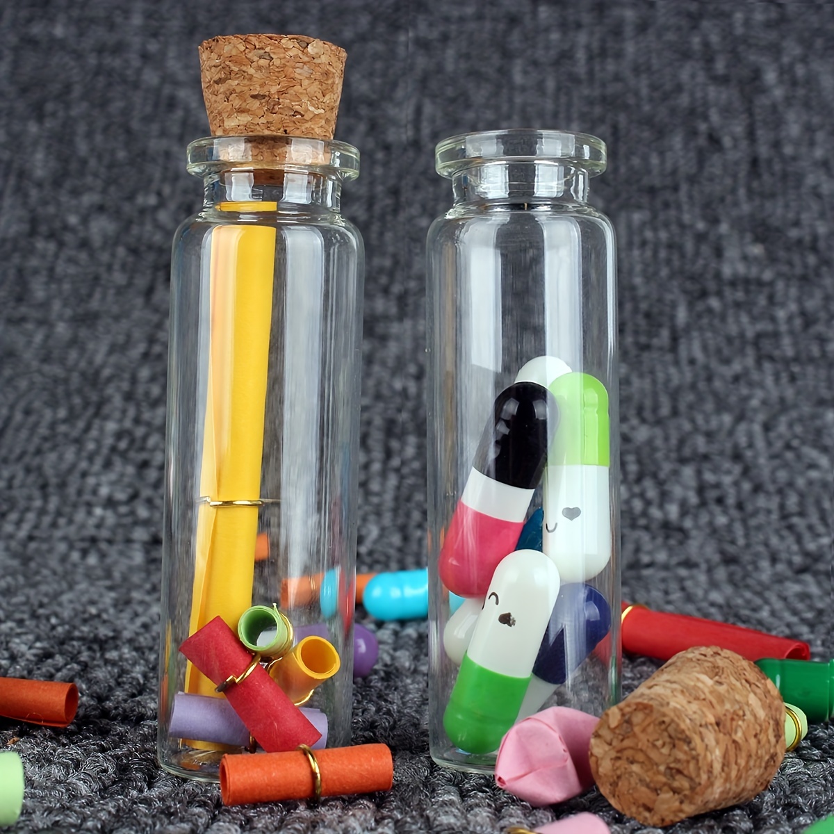 10 Stück Transparente Mini Glasflasche Mit Korken Glasgefäß - Temu