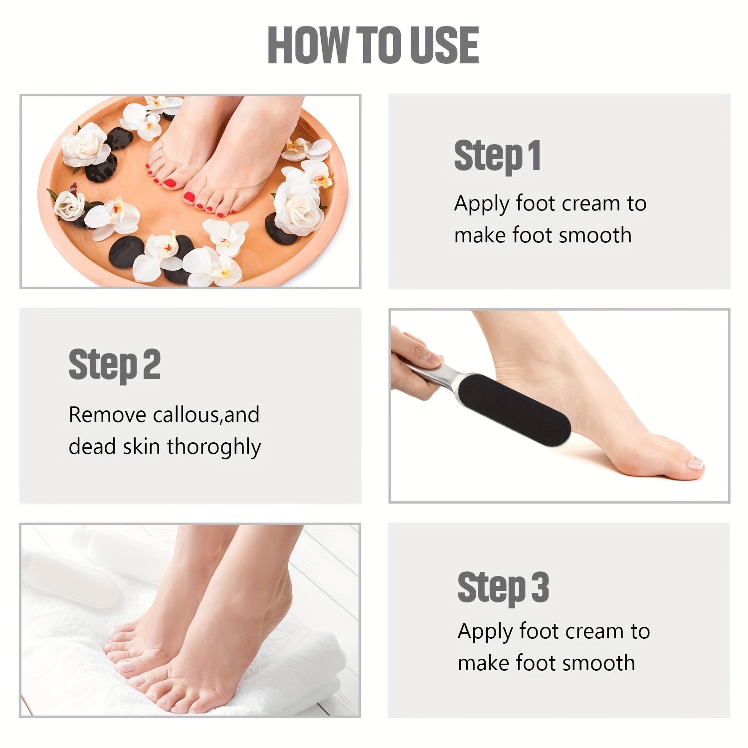 2 Pcs Double Sided Foot Callus Remover for Feet, Stainless Steel Feet Rasp  and Foot Files Foot Scrubber Dead Skin Remover Heel Scraper for Cracked