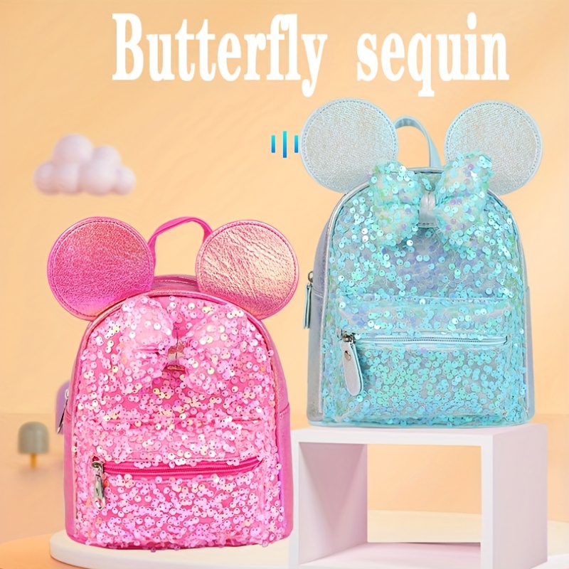 Disney Mickey & Minnie Youth Girls Pink & Green Toddler Backpack