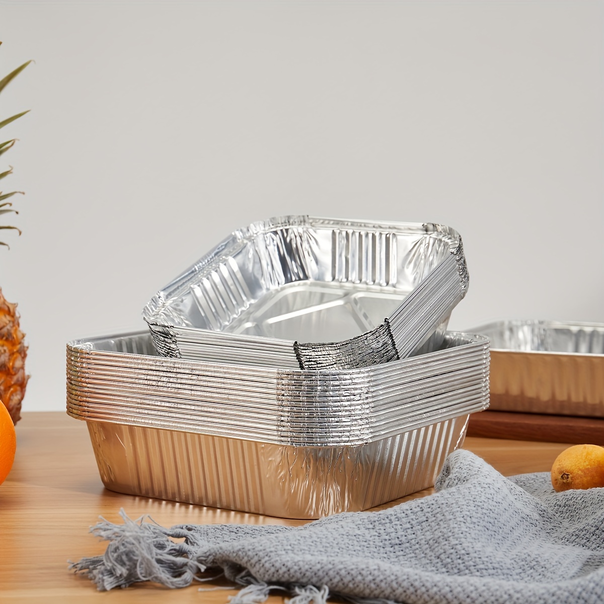 PLASTICPRO Disposable 2 LB Aluminum Takeout Tin Foil Baking Pans 6'' X 8''  X 2'' Inch Bakeware - Cookware Perfect for Baking Cakes,Brownies,Bread