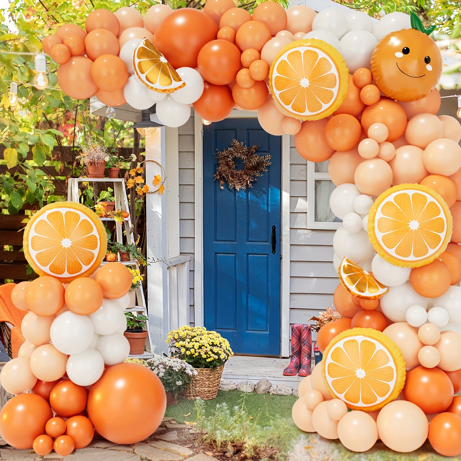 173 Orange Balloon Wreath Arch Set Macaron Light Orange - Temu Canada