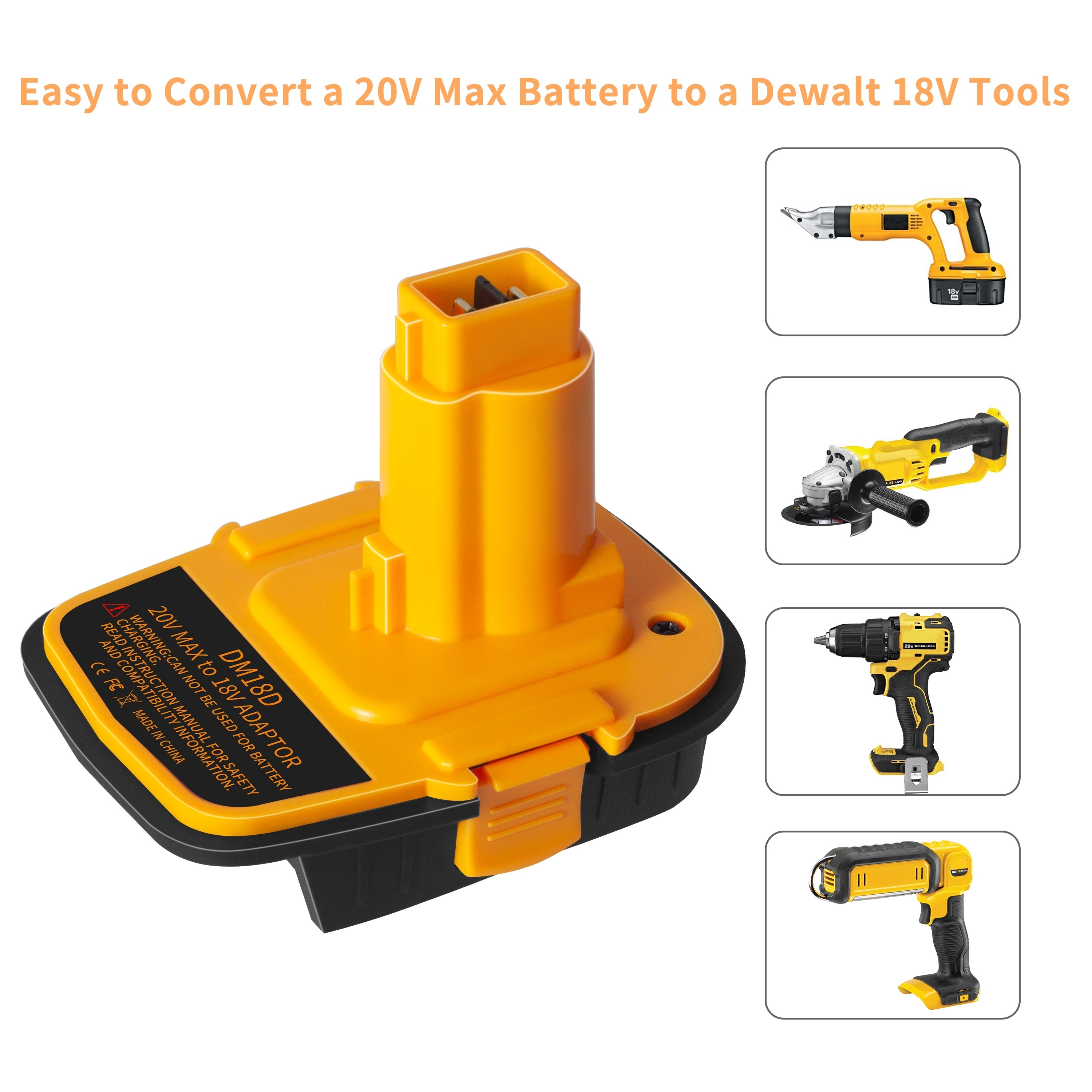 DM18M Adapter converts for Dewalt 20V Lithium Battery and for Milwaukee 18V  M18 Lithium Battery to for Makita 18V Lithium Battery BL1830 BL1840 BL1850  