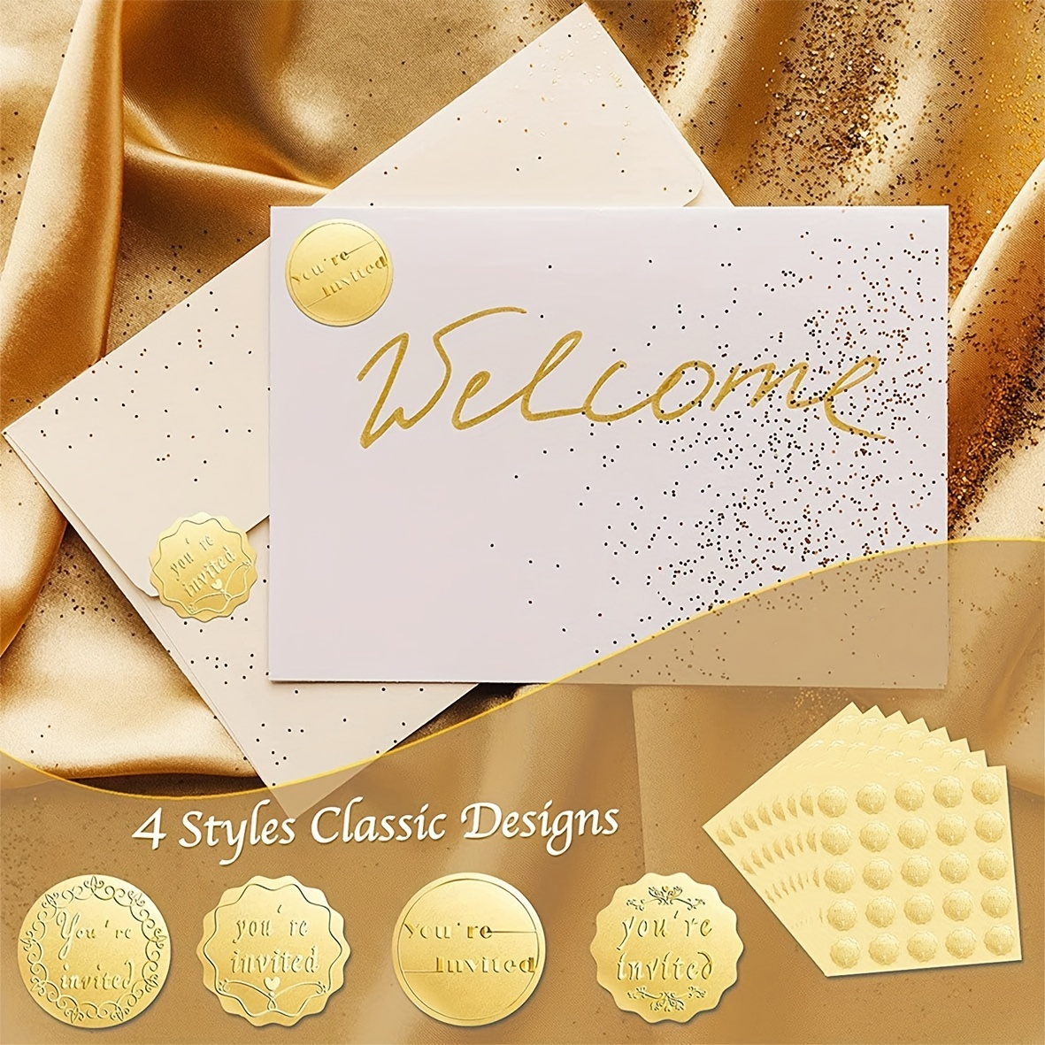500 Pieces Gold Embossed Envelope Seals Stickers Adhesive Seal Stickers  Vintage Embossed Foil Certificate Seal Plant DIY Labels for Wedding