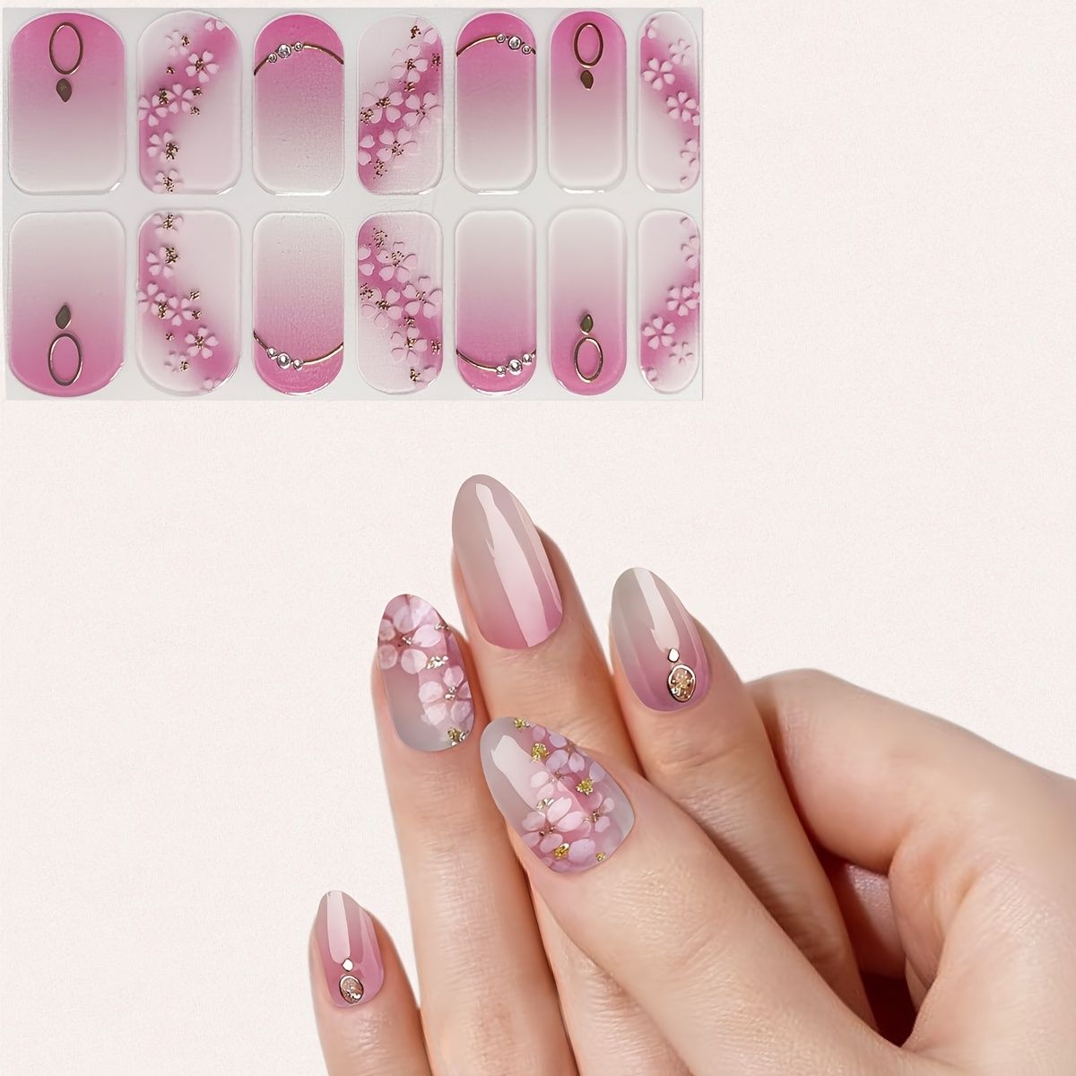 Spring Summer Press On Nails Medium Length Glossy Acrylic Gradient Fake Stick  Nails For Salons And Art Diy Decoration | Check Out Today's Deals Now | Temu