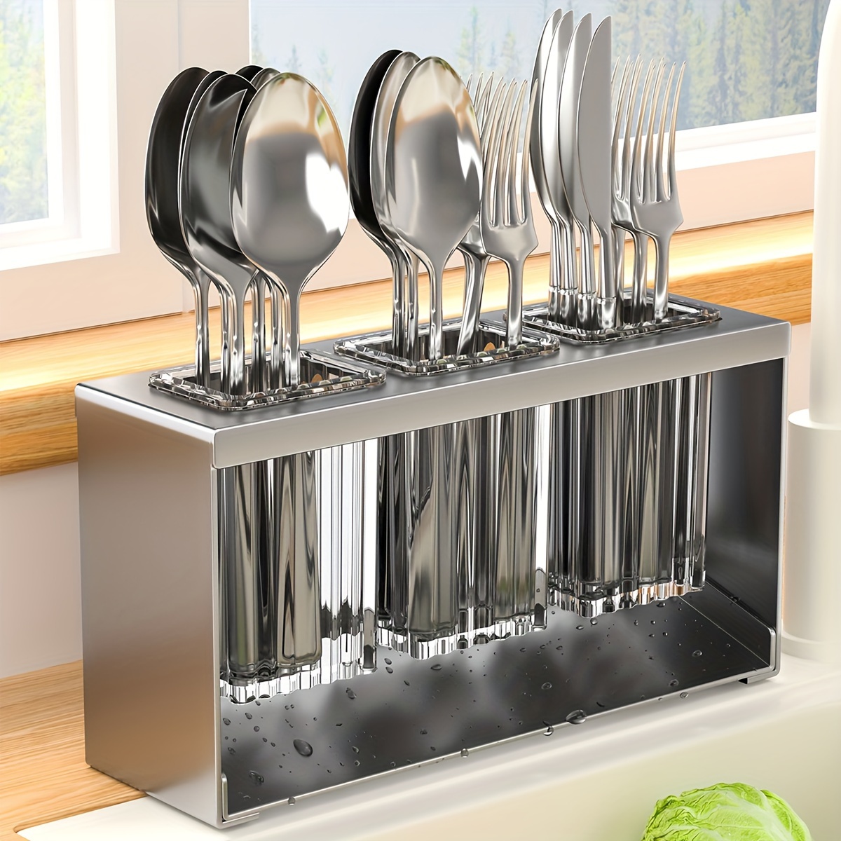 Household Storage Countertop Plate Stainless Steel Tableware