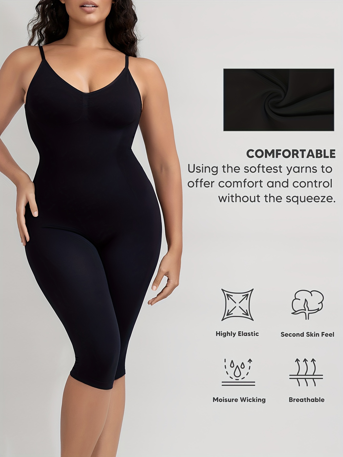 SHEIN SHAPE Ladies' Solid Color Backless Hollow Out Shapewear Slip