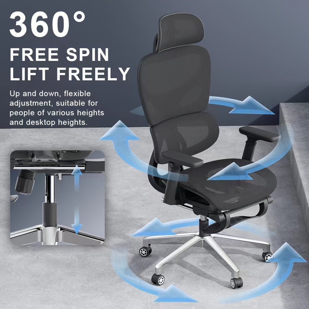 Ergonomic Mesh Office Chair High Back Desk Chair Adjustable - Temu