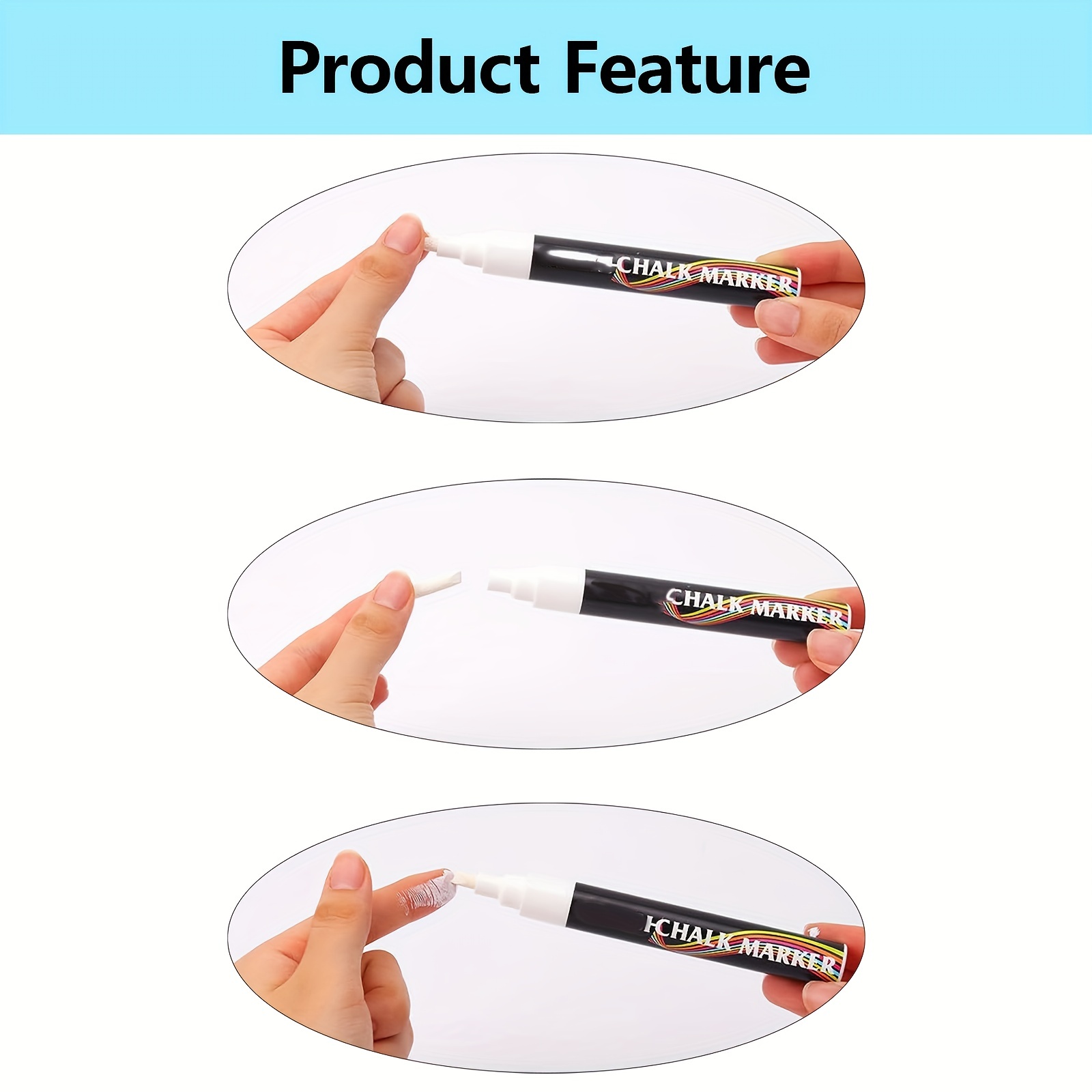 3 X White Liquid Chalk Pen Marker for Glass Windows Chalkboard