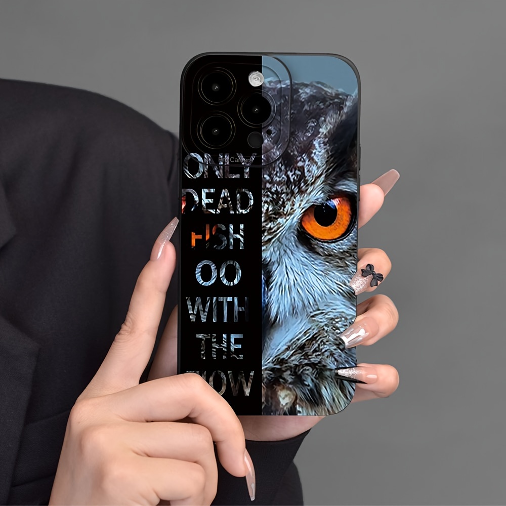 Wolf And Eagle Pattern Liquid Silicone Mobile Phone Case Full Body Protection Shockproof TPU Soft Rubber Case Color Transparent White Black For Men W