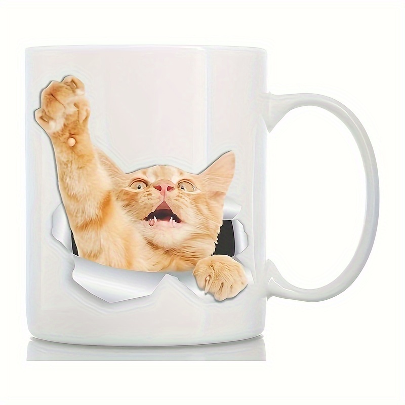 Cartoon Kitten Coffee Mug Ceramic Coffee Cups Cute Kawaii - Temu