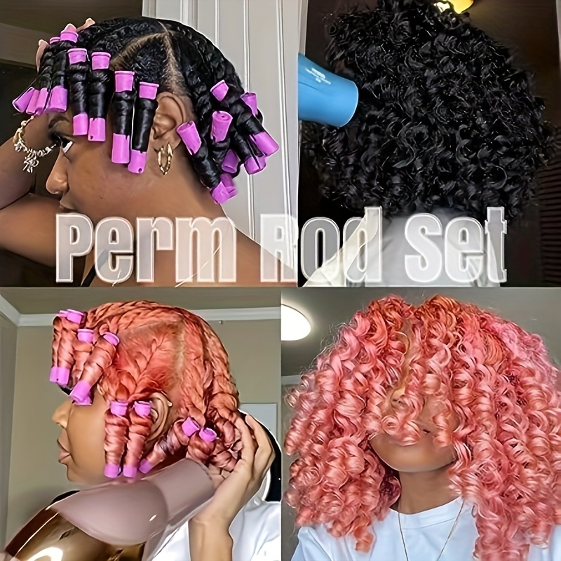 Purple Perm Rods Natural Hair Cold Wave Rods Hair Roller - Temu Canada