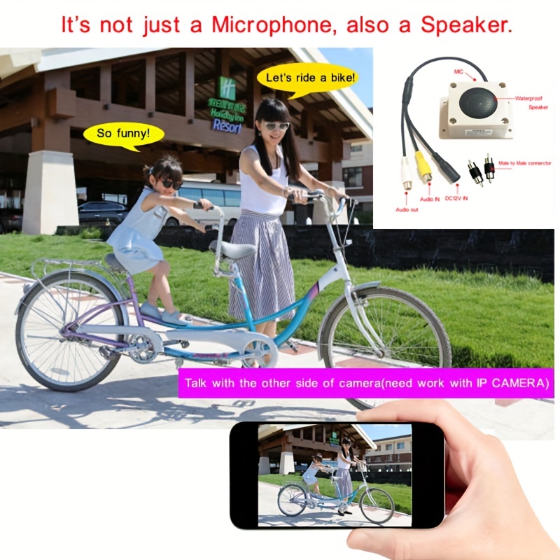 Waterproof Microphone Speaker In 1 Device Security Camera - Temu