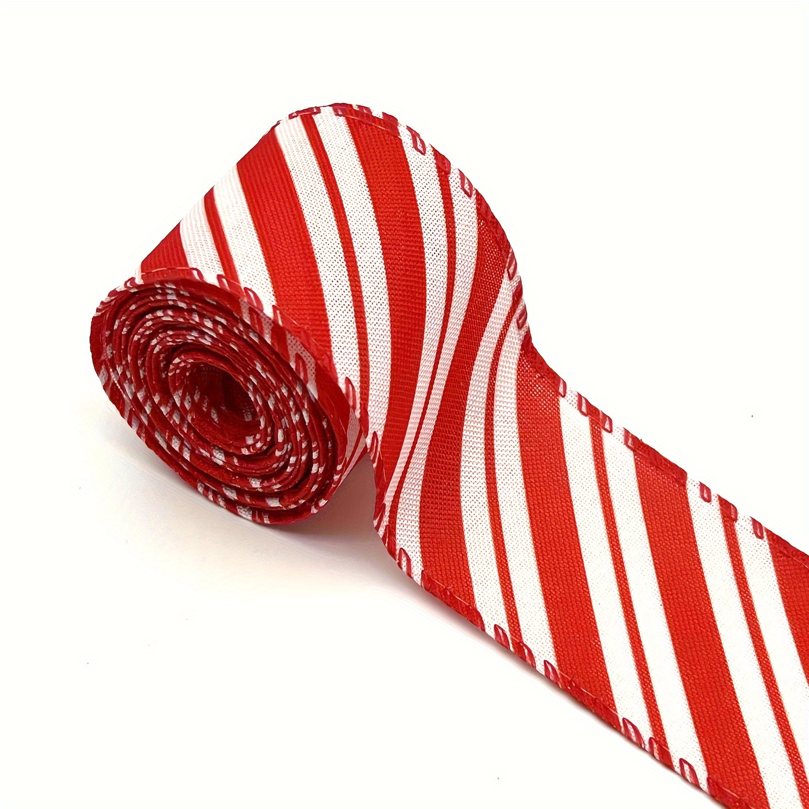 Candy Stripe Red White Christmas Ribbon