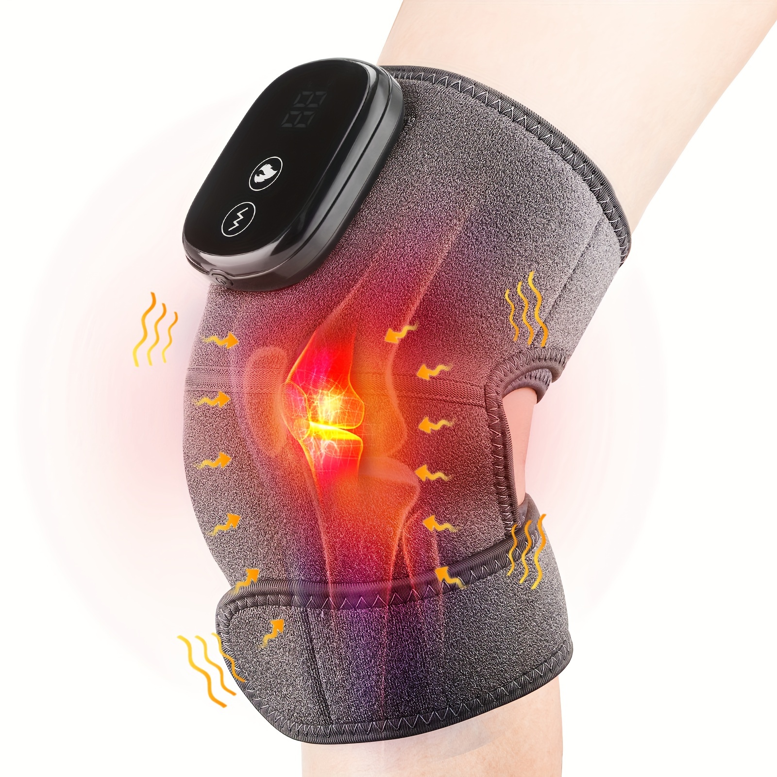Usb Rechargeable Heated Knee Massager Shoulder Brace - Temu Canada