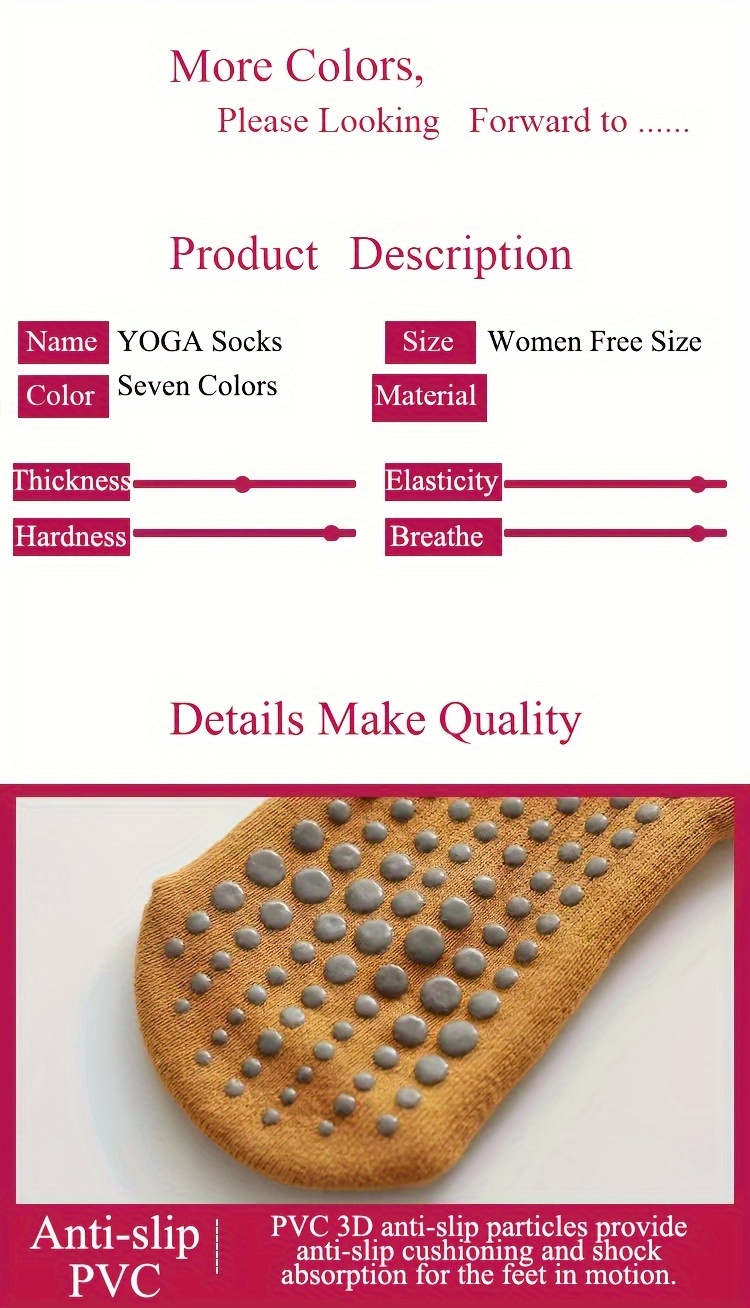 Mid Calf Soft Comfortable Yoga Socks Anti skid Breathable - Temu