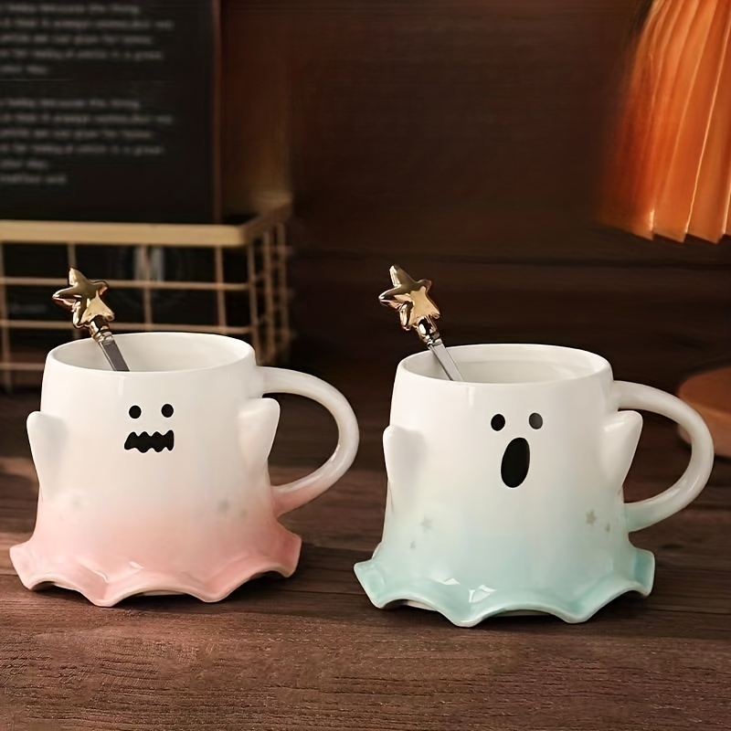 Cute Ghost Ceramic Cup High Temperature Resistancecreative - Temu