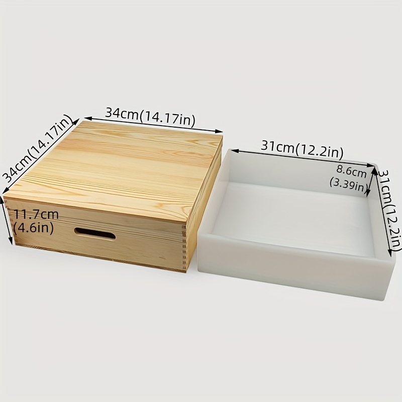 Silicone Soap Mold With Wooden Box Large Square Silicone - Temu