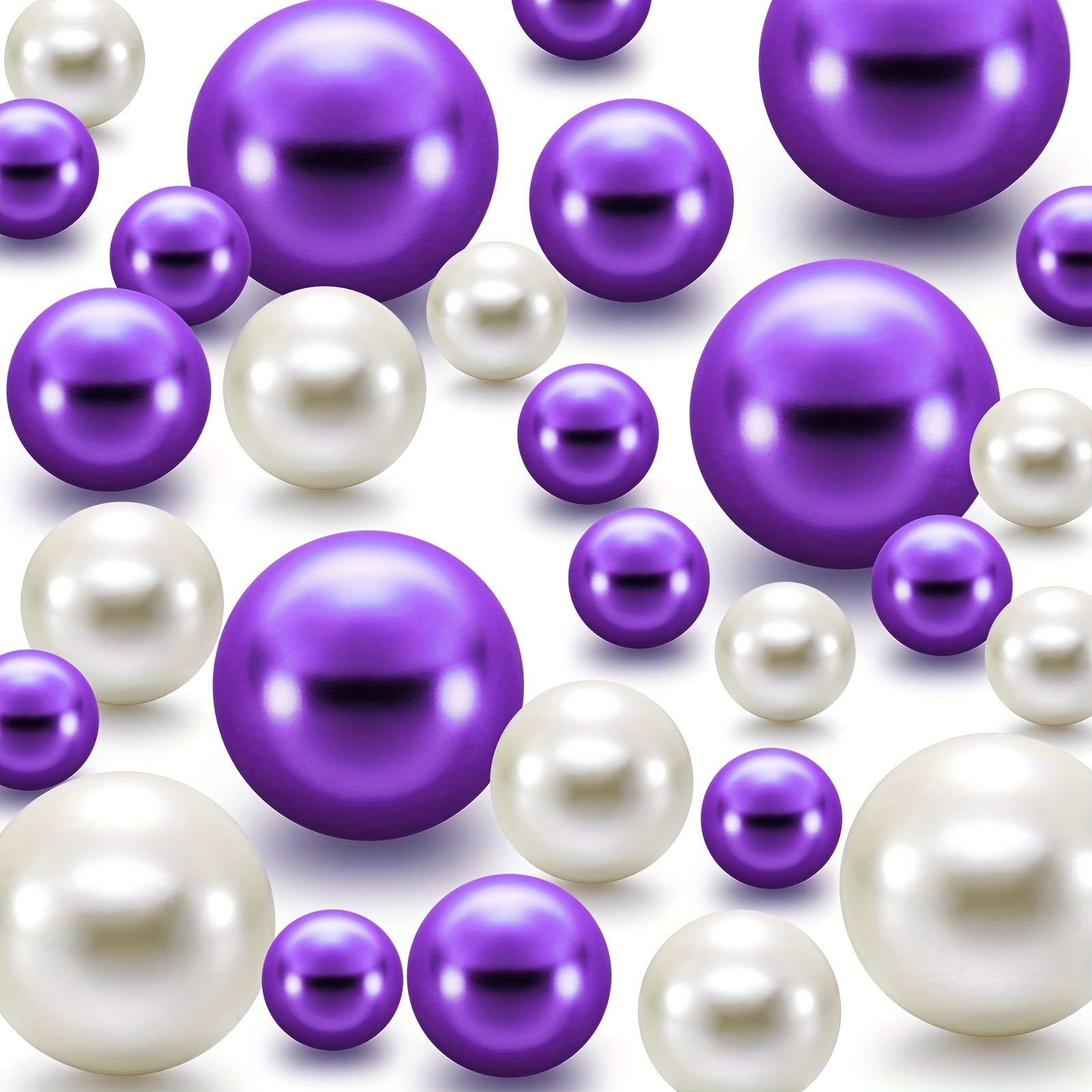 Purple Transparent 10mm Melon Plastic Beads - White Core Bead (100pcs)