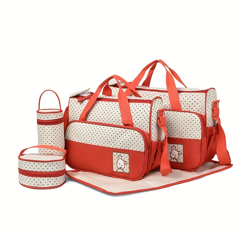 Hot Oblique Span Waterproof Mommy Bag Set, 5pcs