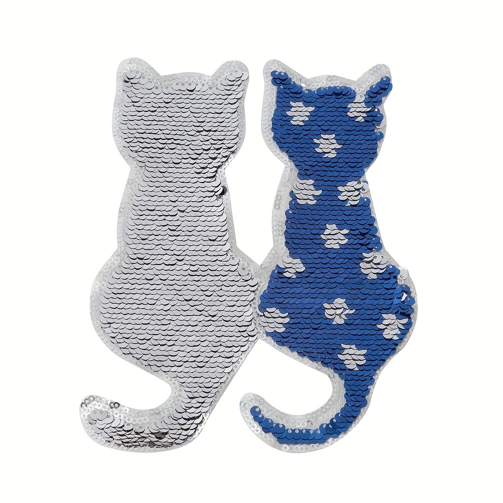 Iron-on Patch Cats with Reversible Sequins
