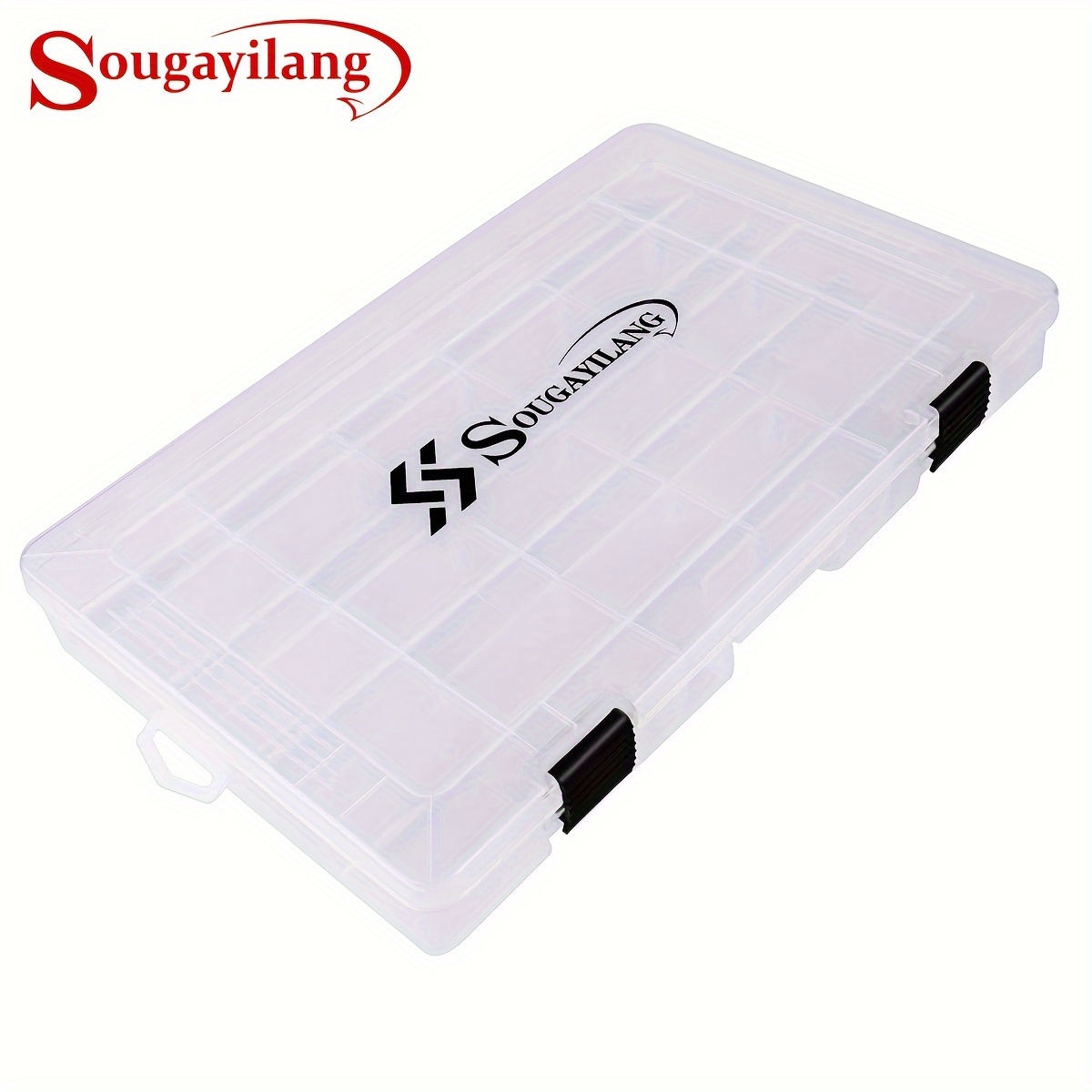 

Sougayilang 1pc 24 Grids/18 Grids Plastic Fishing Lure Bait Storage Box, Fishing Accessories Box, With Adjustable Dividers, Fishing Gear