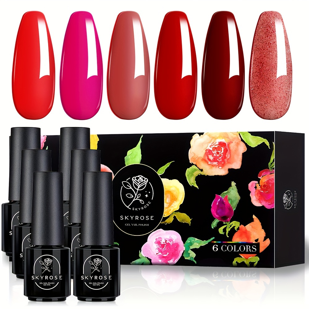 6 Bottle Gel Nail Polish Set Explosive Glitter Sequin Gel Temu Ireland
