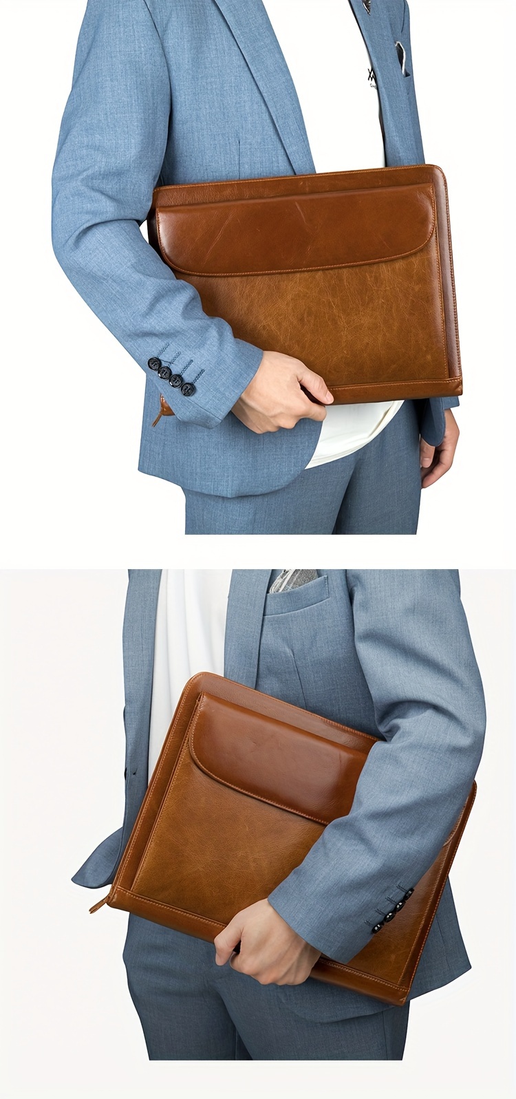 Men's Clutch Bag Envelope Bag, Large Capacity Handbag, Fashion Pu Clutch Bag  Document Bag - Temu