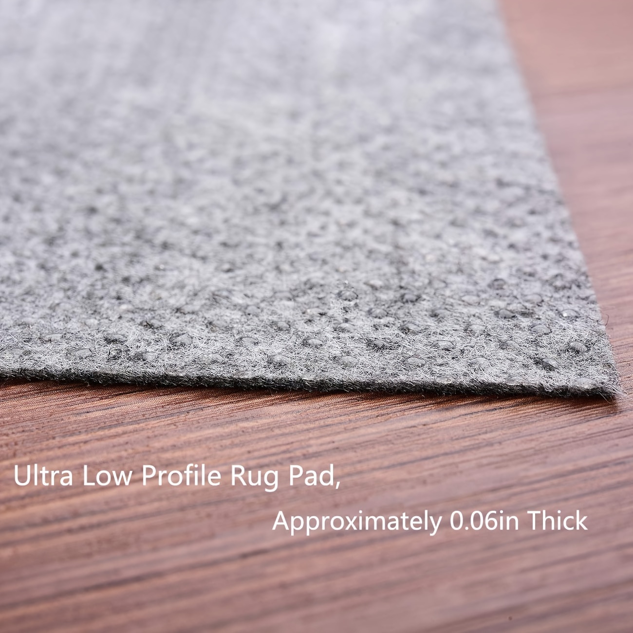 Tayse Rugs Gatto Felt Solid Gray Scatter Mat Rug Pad