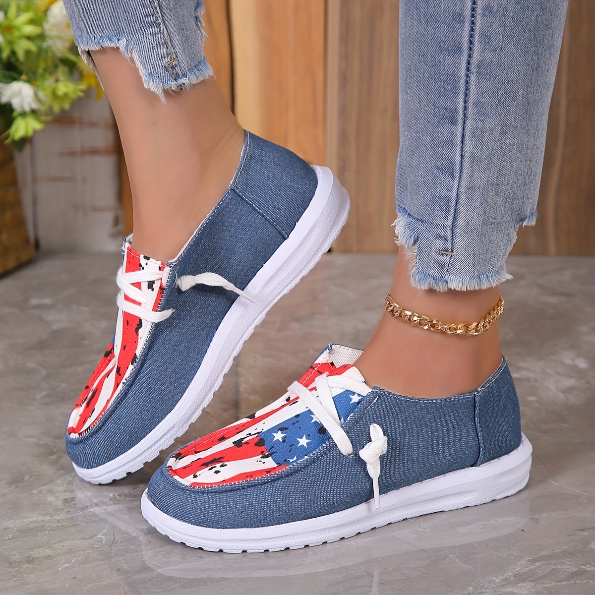 Chaussures Bateau Graphiques Am ricaines Femmes Chaussures Temu