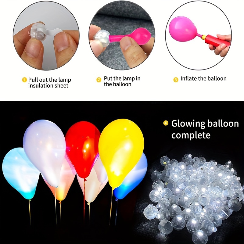 10 Stück Mehrfarbige Led-ballonlichter, Regenbogenfarbene Runde