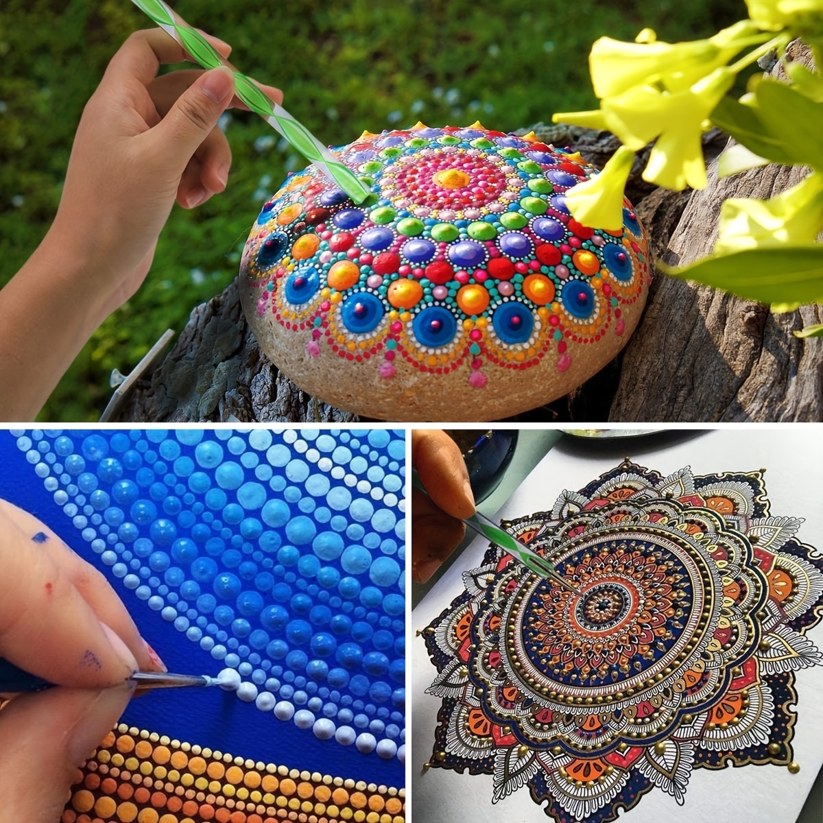 CraftDat Dotting Tools|10PCS Mandala Dotting Tools, Drawing & Art Supplies|Multiuse Mandala for Creative Nail Art, Rock Painting |Best for DIY Arts