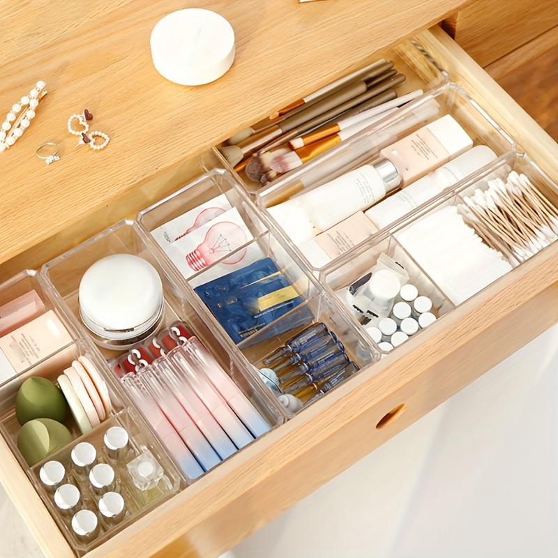Clear Acrylic Make Up Organizer Box Double Deck Dresser - Temu