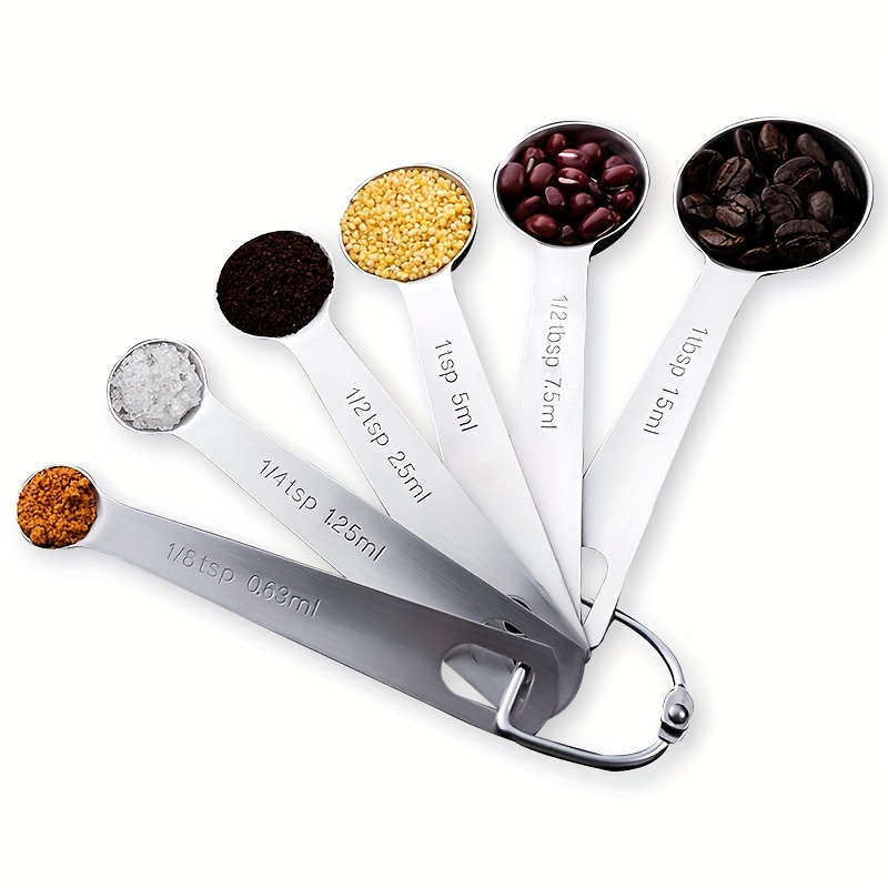 Kitchen Baking Tools, Measuring Spoons Set, Stackable Stainless Steel Measuring  Spoons, Measuring Spoon, Small Tablespoon With Graduated For Dry And Liquid  Ingredient, Kitchen Utensils, Apartment Essentials, Back To School Supplies  - Temu