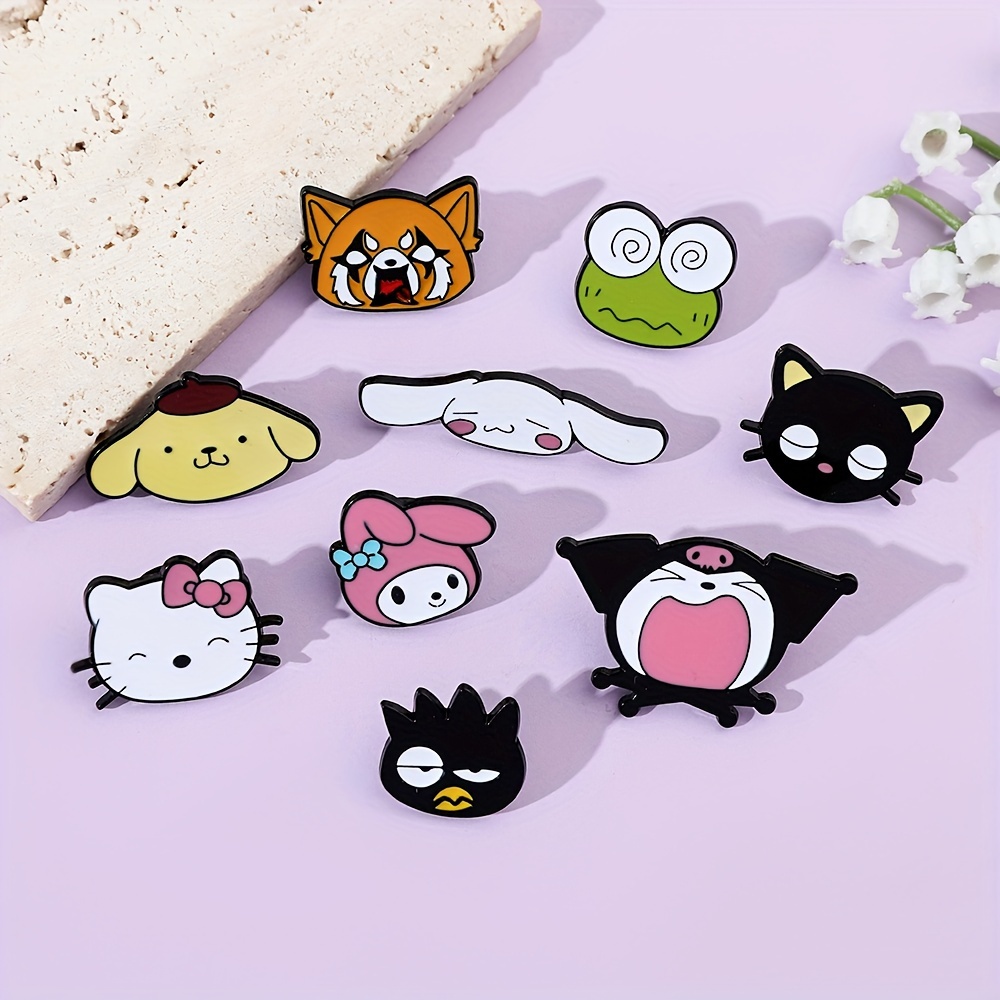 Kawaii Sanrio Pins Hello Kitty Kuromi Badges Popular Anime Brooch Student  Cartoon Enamel Lapel Pin for Backpack Accessories Gift