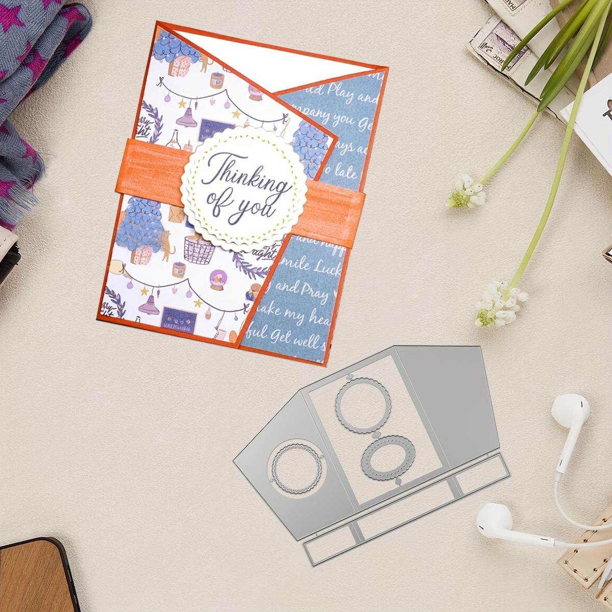 2024 New Greeting Card Making Stamp Die Set Tilt Fold Cards - Temu