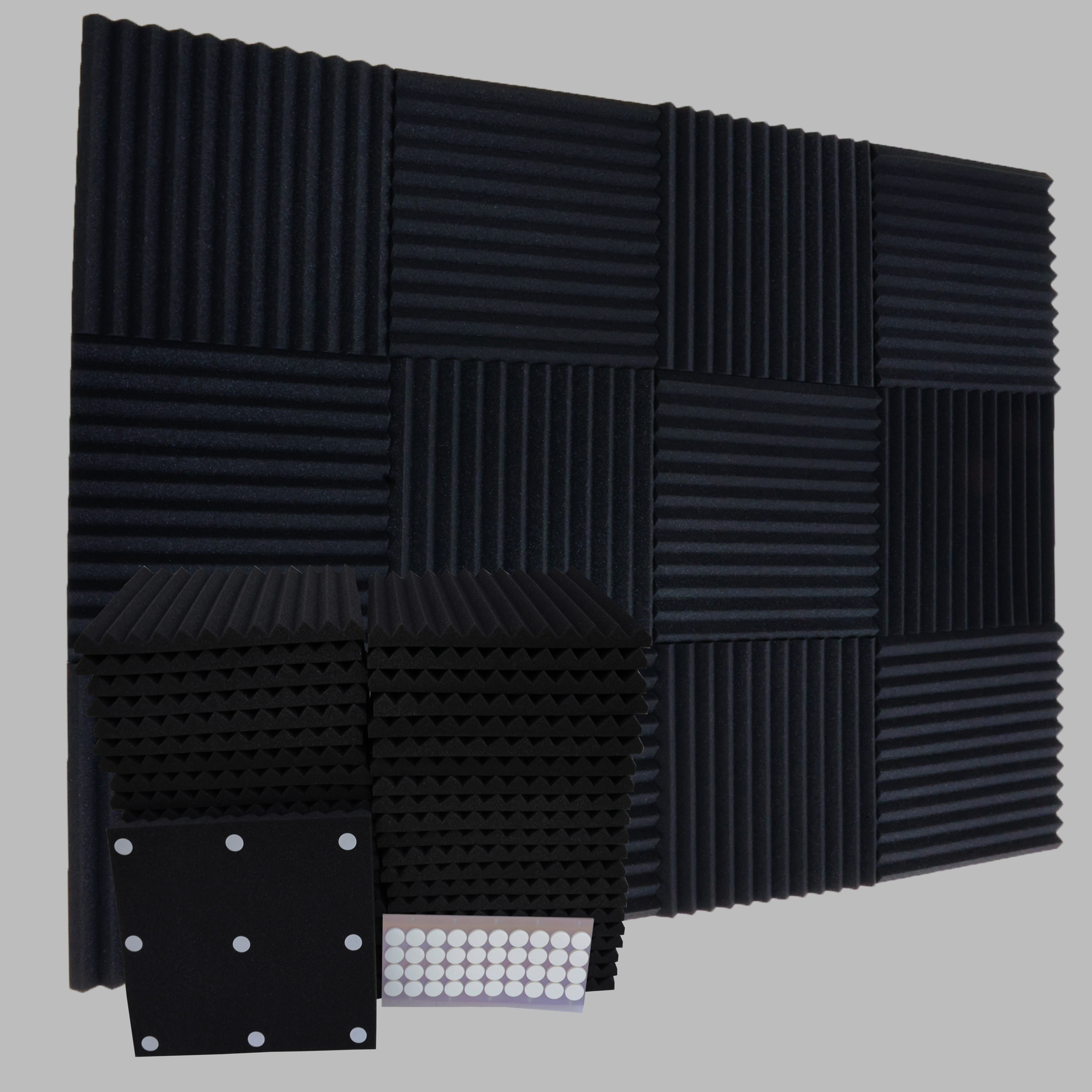 BUBOS Paneles acústicos grandes, panel acústico de pared de 48 x 24 x 0.4  pulgadas, paquete de 3 paneles de espuma a prueba de sonido, paneles