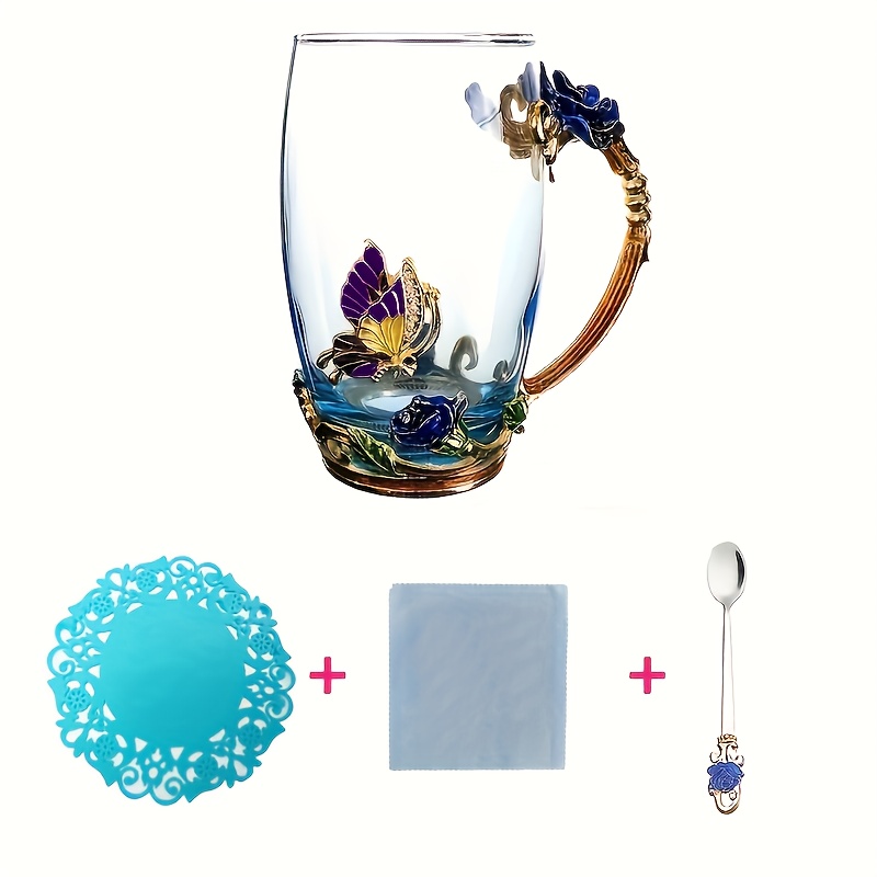 Coffret tasse transparente - LABR - Fleurs de thé artistiques