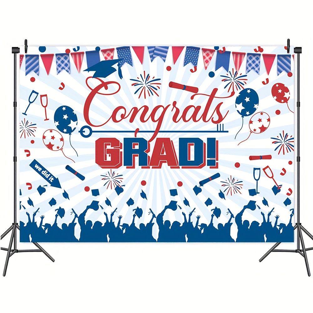 Graduation Party Decorations 2024 Blue and White Congrats Grad Banner  Graduation Decorations Class of 2024 Graduation Party Decorations 2024 Blue  and