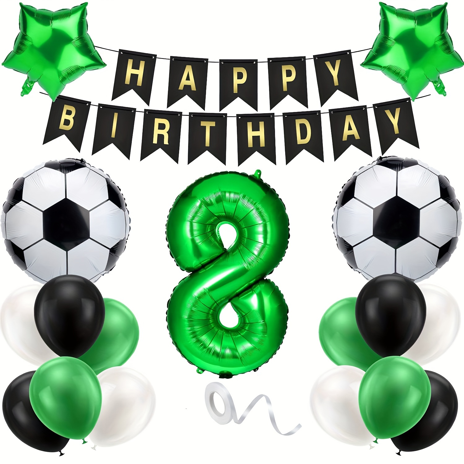  Juego de globos de fiesta de fútbol, globo de trofeo de  campeonato y globos de aluminio de fútbol para cumpleaños, baby shower,  boda, aniversario, decoración de fiesta temática de fútbol 
