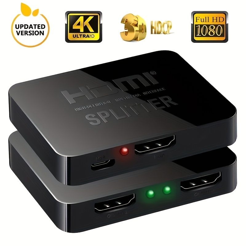 HDMI Splitter 1 Input 2 Output 4K HD Dual Output Adapter Cable 1