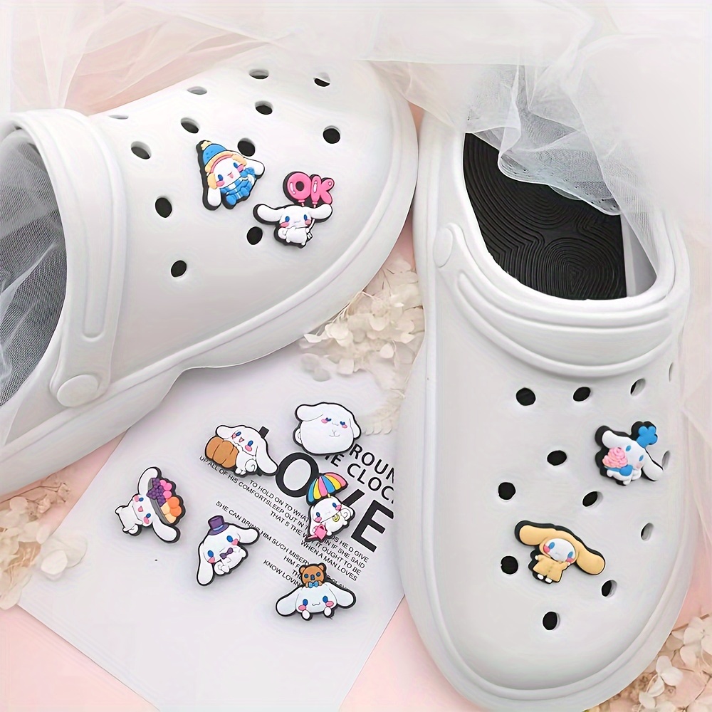 10pcs Kuromi Sanrio Shoe Decoration Charms PVC Cute Clog Pins Shoe Bracelet  Wristband Birthday Party Favors Supplies Gifts