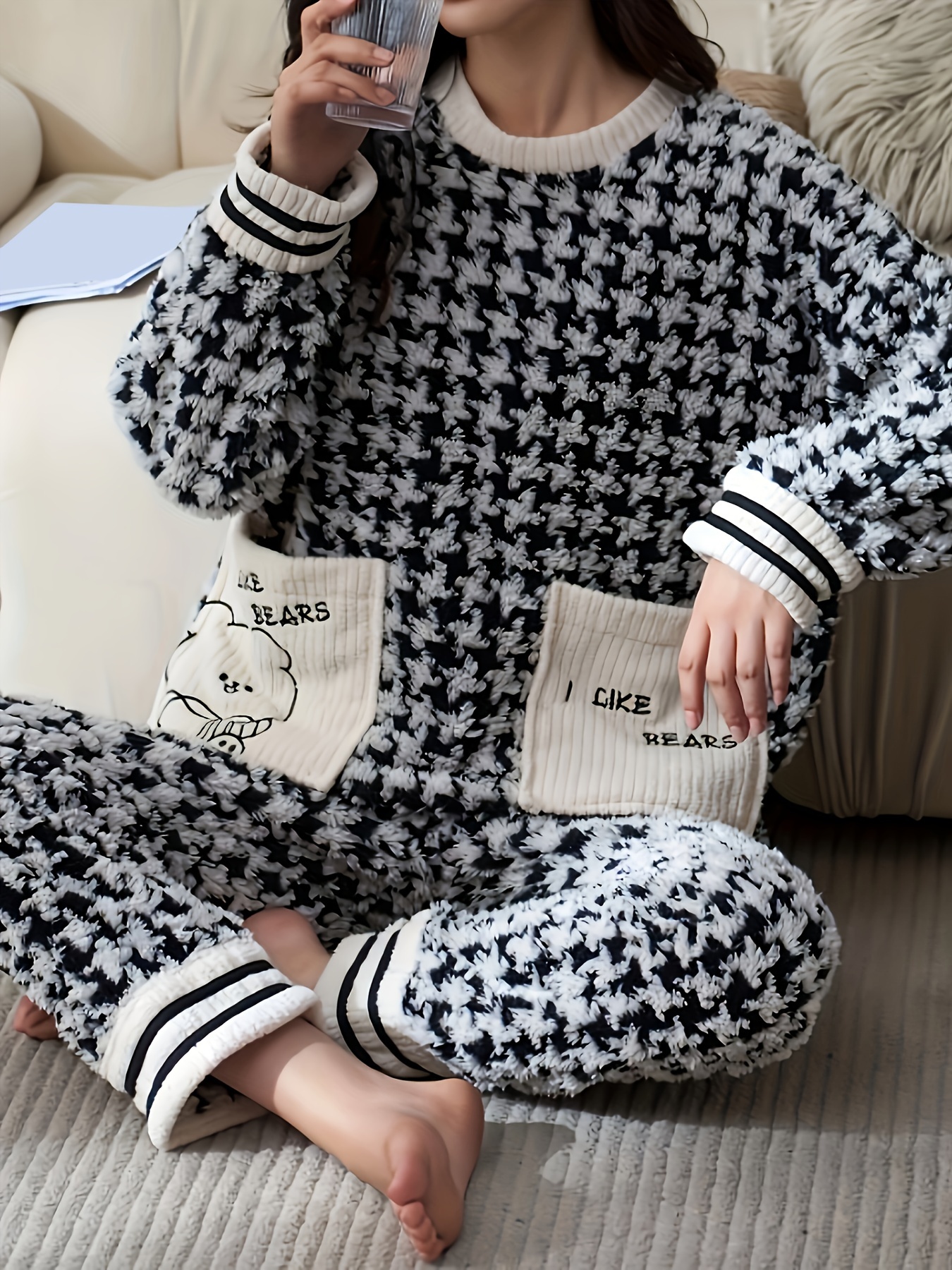 Fleece Pajama Set - Temu