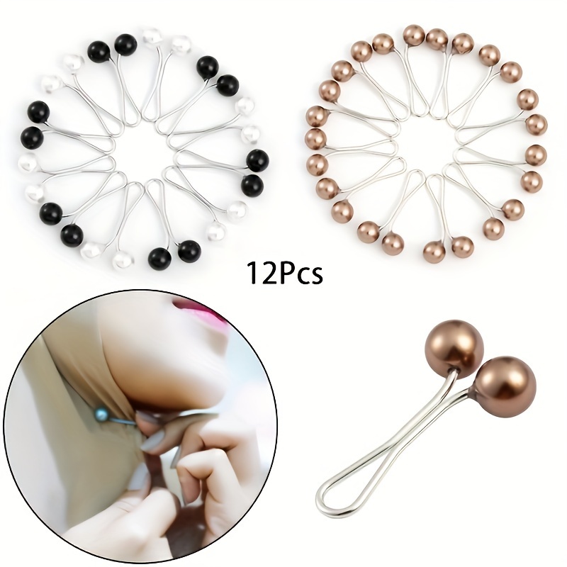 Muslim Hijab Pins Color Black and White Safety Pins Ladies Hair Dressing  Accessories Brooches Headscarf Decoration 