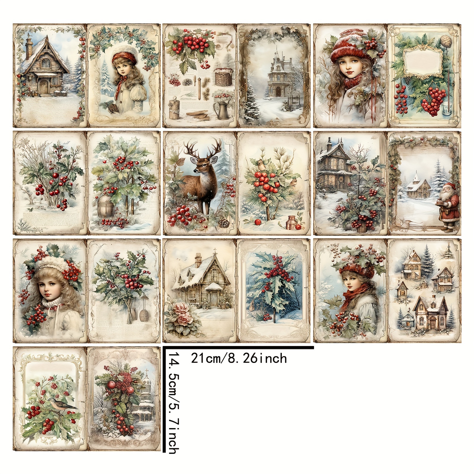 Christmas Theme Material Paper Aesthetic Retro Journal - Temu Denmark