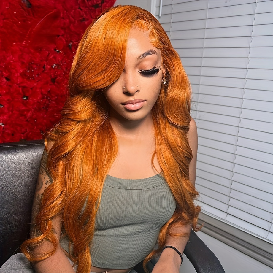 200% Density Body Wave Ginger 13x4 Hd Lace Front Wigs - Temu Canada